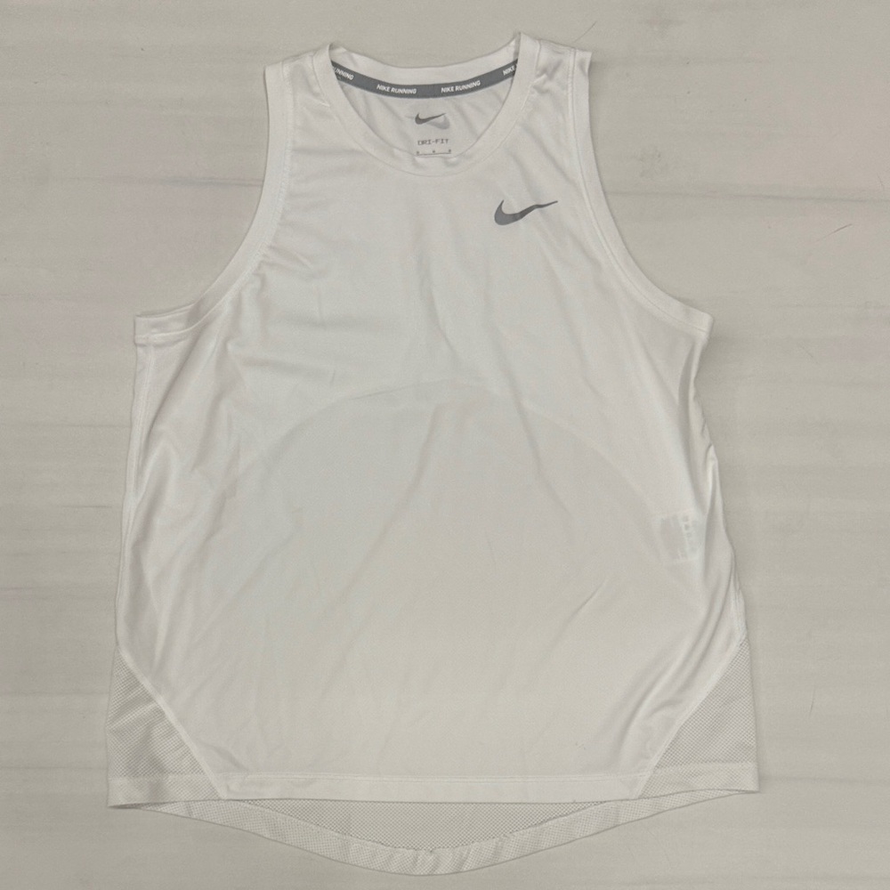 Nike Men's White and Gray Tank Top